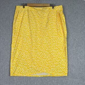 RipSkirt Hawaii Size XL Ditsy Daisy Yellow‎ Length 3 Wrap Skirt Side Pockets